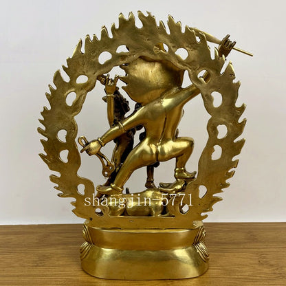 21cm Tibet Buddhism Bronze Hevajra Mandkesvara HAPPY Budda Yab-Yum Buddha Statue