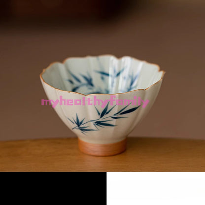 60ML Exquisite Hand-painted Wood Ash Kung Fu Tea Cup Ceramic Tea Cup Tea Set