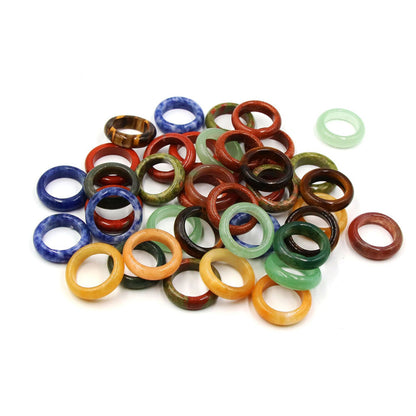 20pcs Wholesale Ring Jewelry Natural Agate Gemstone Mix Colorful Rings Lots