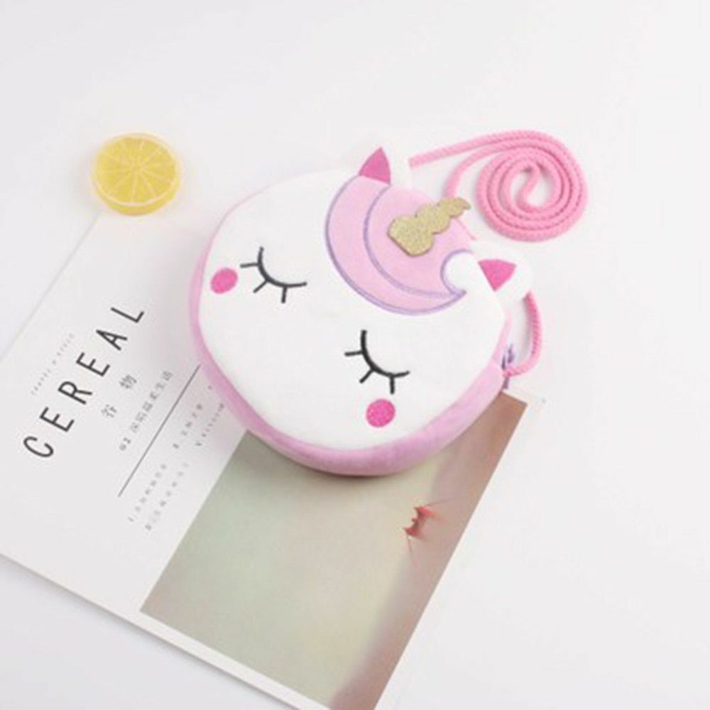 Shoulder Bag Plush Cartoon Boys Crossbody Girls Party Gift Shiny Unicorn Handbag