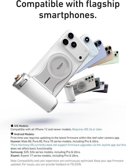 TELESIN Magnetic Imaging Master Grip, Ergonomic DSLR-Style with 3200mAh Battery