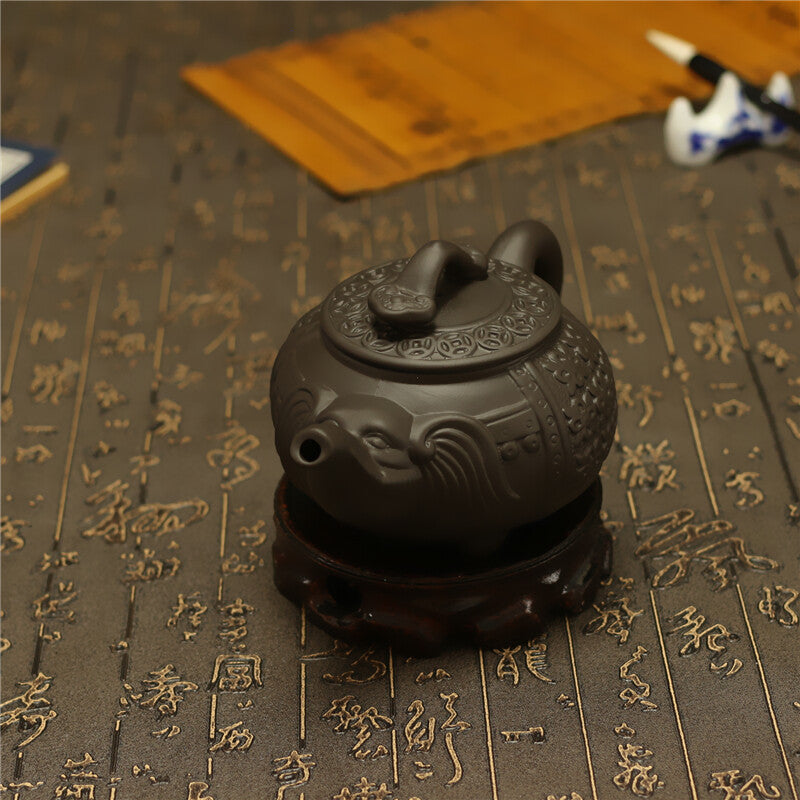 120 cc Chinese Yixing Zisha Clay Pottery Teapot Elephant Design Clay Pot