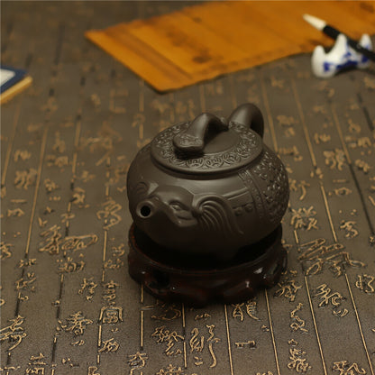 120 cc Chinese Yixing Zisha Clay Pottery Teapot Elephant Design Clay Pot