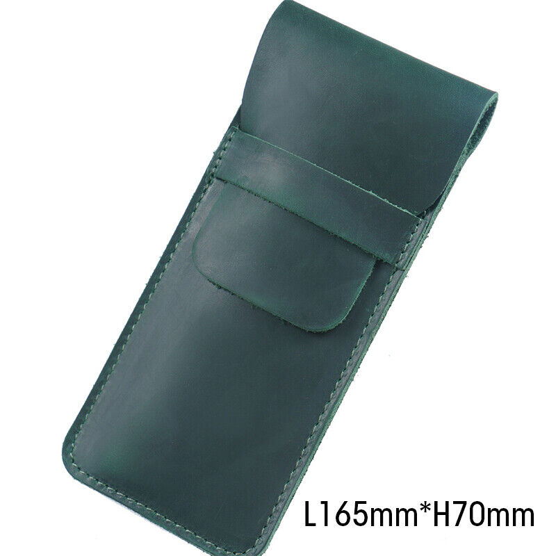 Retro Vintage Handmade Genuine Leather Pencil Bag Fountain Pen Case Pocket Pouch