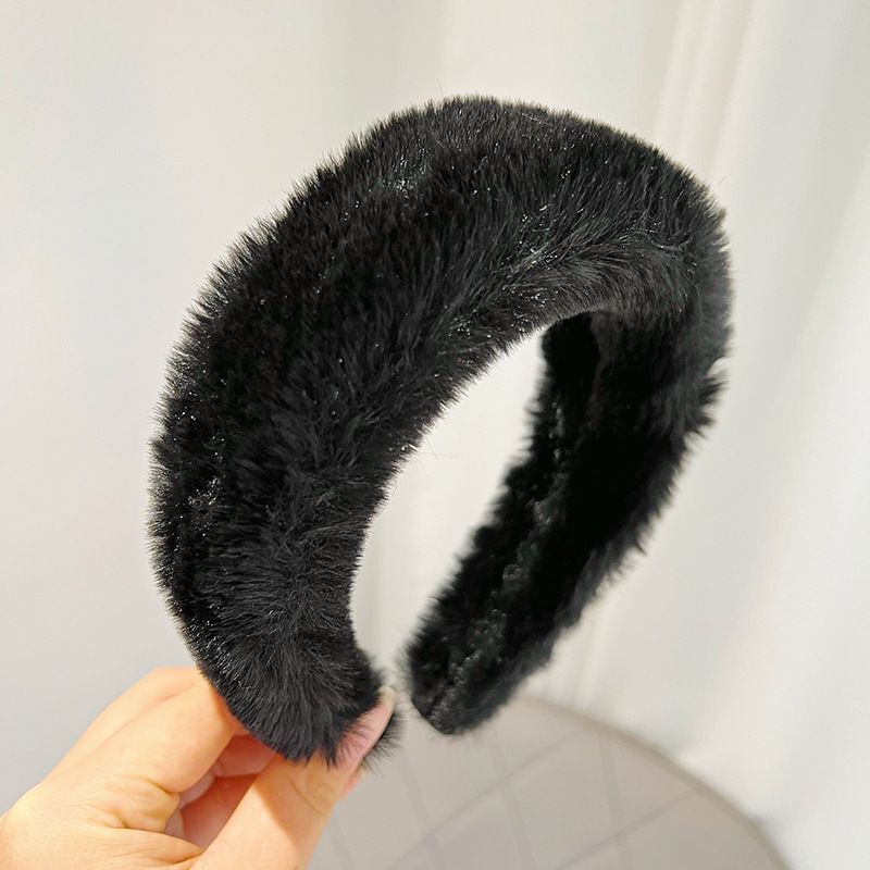 Women Headband Luxurious Faux Fur Crystal Hairband Casual Adult Hair Accessories