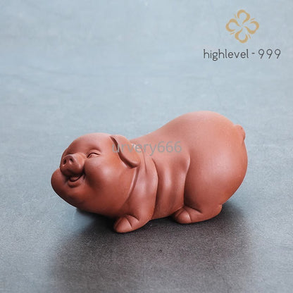 1PC Purple Clay Tea Pets Exquisite Small Luck Pigs Small Ornaments