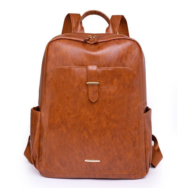 Leather Backpack Stylish Laptop Bag Women Luxury Polyester Traveling Blue Yellow