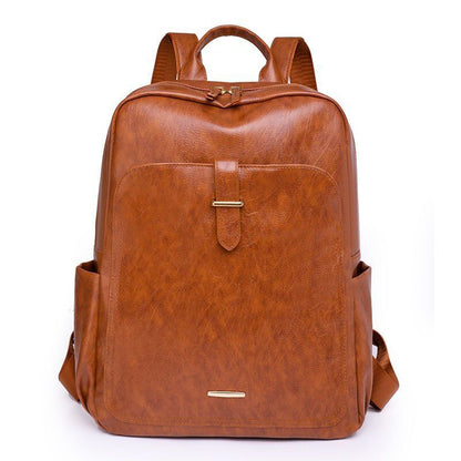 Leather Backpack Stylish Laptop Bag Women Luxury Polyester Traveling Blue Yellow