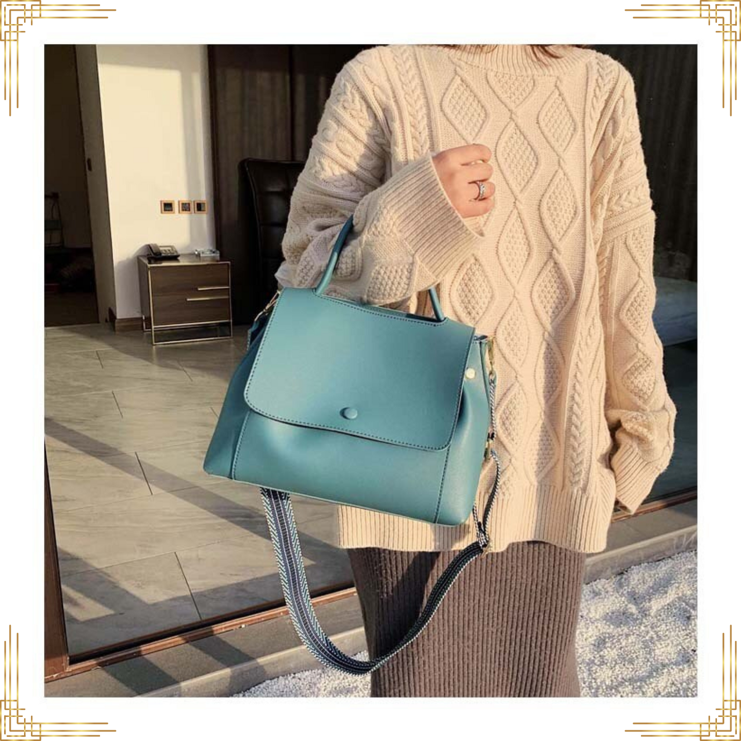 Women Fashion LEATHER Shoulder Crossbody Handbag Casual Luxury Female Tote Bag