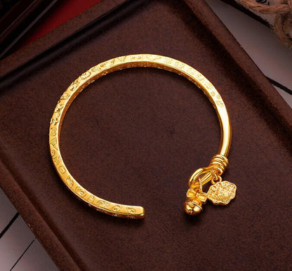New Bell Ruyi 22K 23K 24K Gilding Yellow Gold Plated Bracele