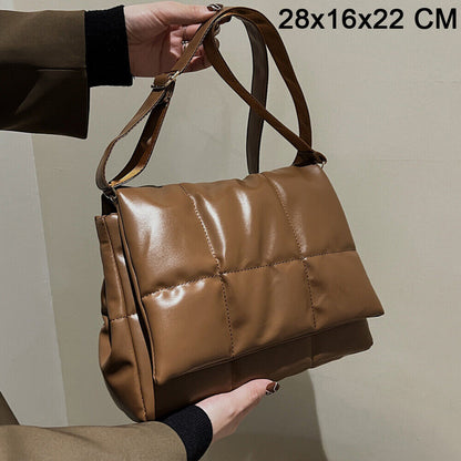 Vintage Totes Large Capacity PU Leather Crossbody Handbag Women Shoulder Bag