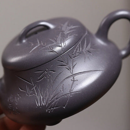 220cc Yixing Zisha Purple Clay Original TianqingNi Handmade Yunpiao Teapot