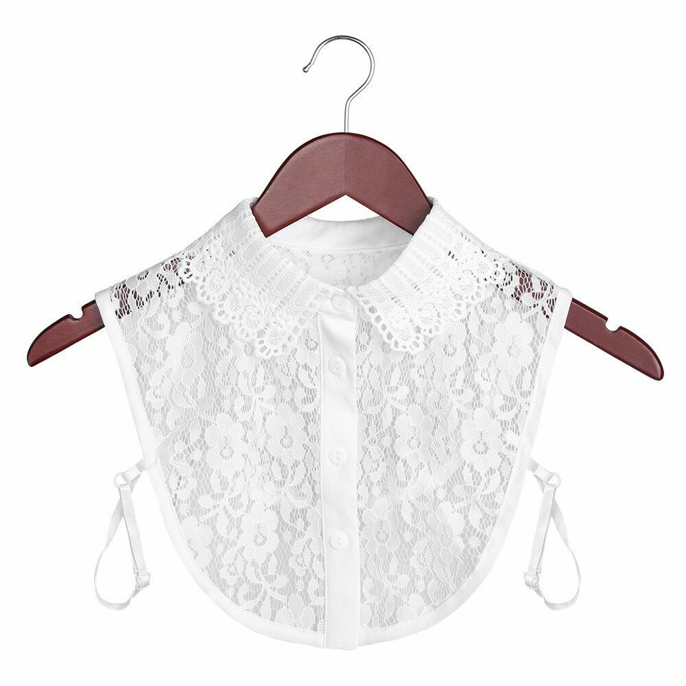 Shirt Collar Women Cotton Lace Fake Blouse Vintage Lapel Clothes Accessories Top