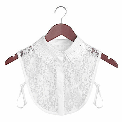 Shirt Collar Women Cotton Lace Fake Blouse Vintage Lapel Clothes Accessories Top