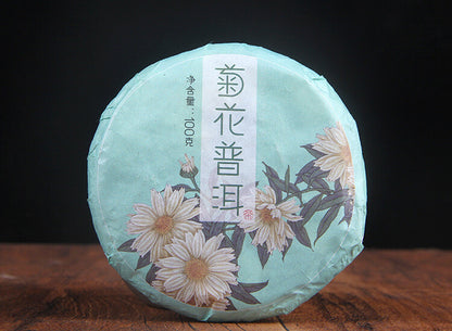 Chrysanthemum Pu'er Tea Cake Pu'er Ripe Tea Leaves 100 Grams