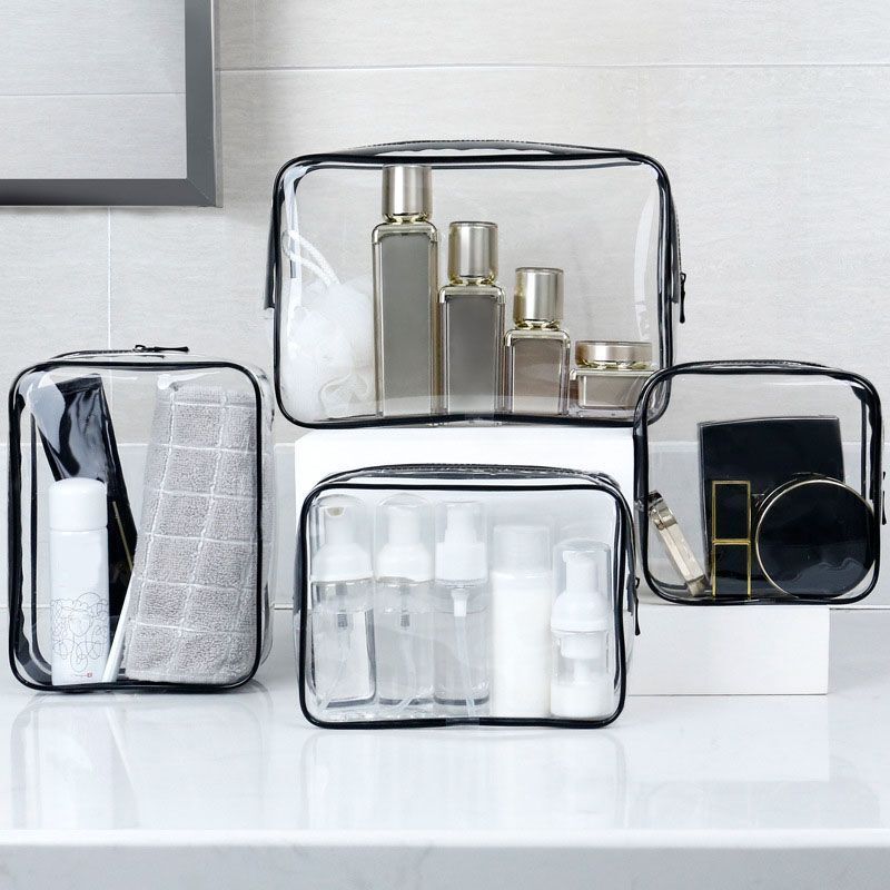 1PC Transparent Cosmetic Bag PVC Clear Makeup Case Travel Organizer Storage Bags
