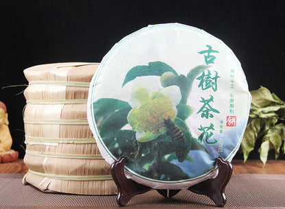 357g Pu-erh Tea Cake Raw Tea 357g Tea Flower Pu-erh Cake 谷花普洱茶饼生茶 茶花普洱饼大雪山茶区普洱茶叶