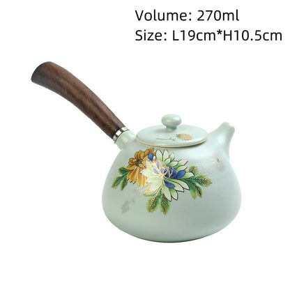 Ruyao Craft Porcelain Gaiwan Matching Tea Cup Pot Floral Pattern Pitcher Tureen