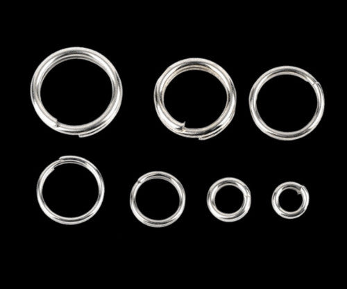 100Pcs 7-10mm Stainless Steel Round Split Rings Small Double Ring Jewelry Making