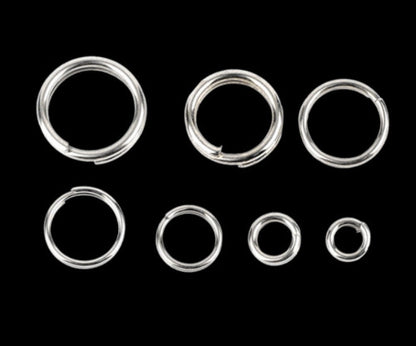 100Pcs 7-10mm Stainless Steel Round Split Rings Small Double Ring Jewelry Making