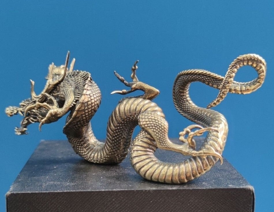Brass Chinese Holy Dragon Statue Table Decor Collection