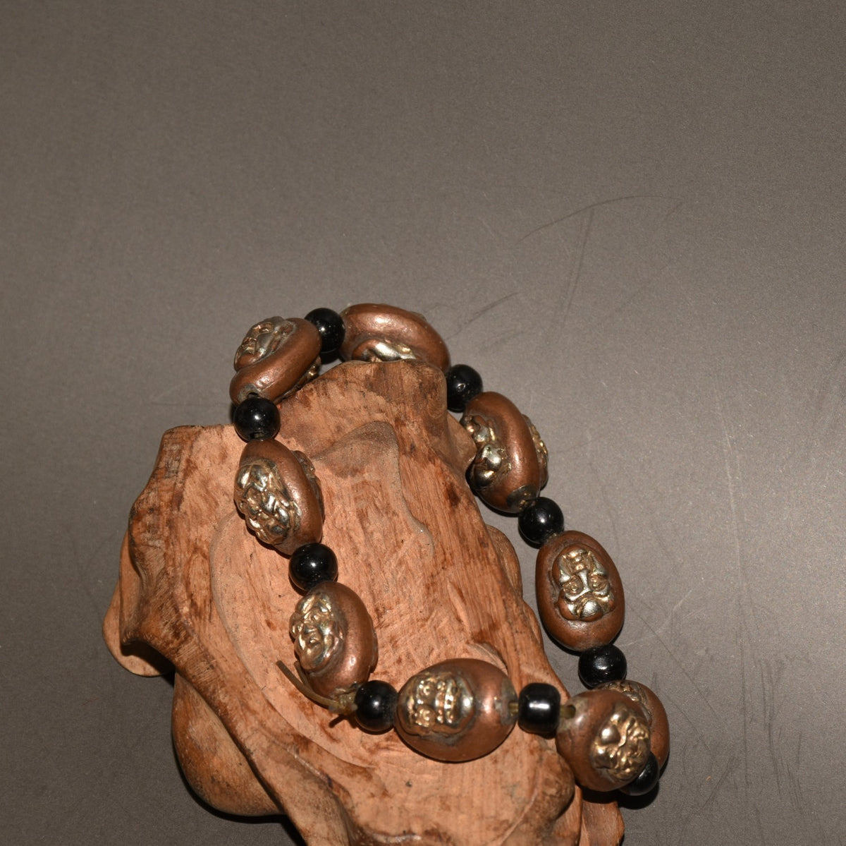 Vintage Red Copper Gold Plated 18 Arhat Bracelet 0.71×0.47in 87g Double Face