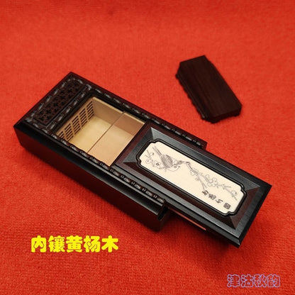 Jingu Qiuyun Ebony Insect Box 84x42x24mm Zhang Shenglin Random Patterns