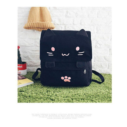 Girl's Canvas Backpack Teenage Rucksack Trip School Bag Women's Cartoon Knapsack