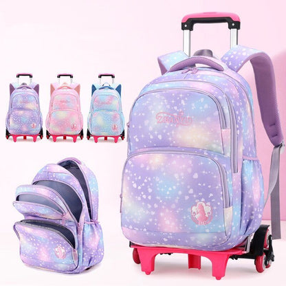 Children School bag Wheels Students Backpack Girls Bag Schoolbag Backpack