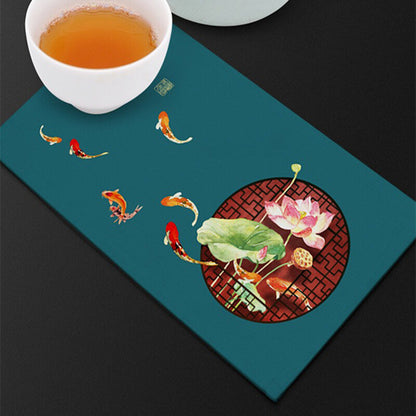 Velvet Fiber Tea Towel Water Absorbent Towel For Tea Set Pot Zen Style Lotus New
