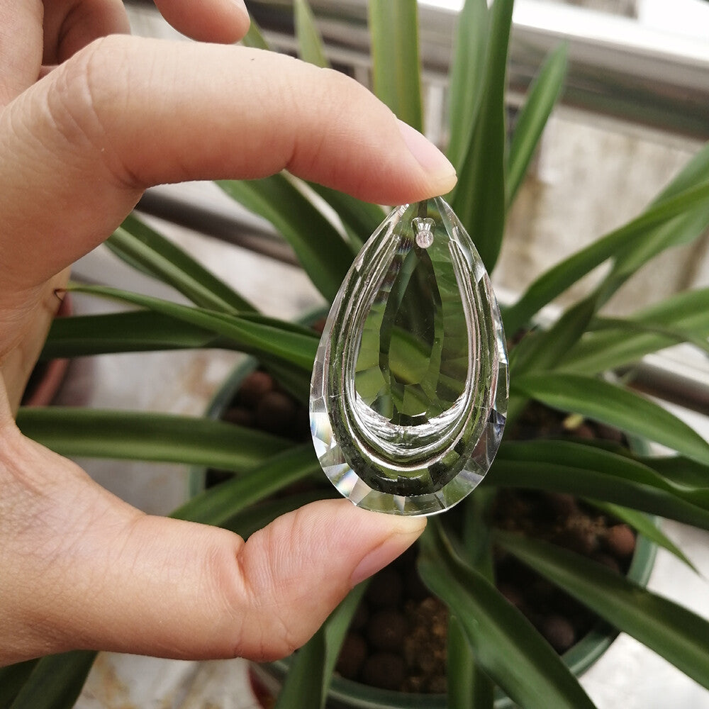 12Pcs Suncatcher Crystal Faceted Teardrop Chandelier Hanging Pendant Prism 50mm