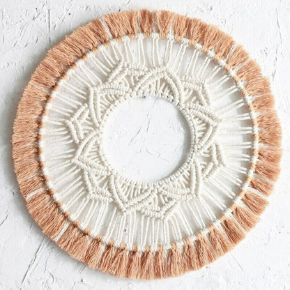Wall Hanging Tapestry Bohemian Home Decor Woven Macrame Mandala Cotton Rope 42cm