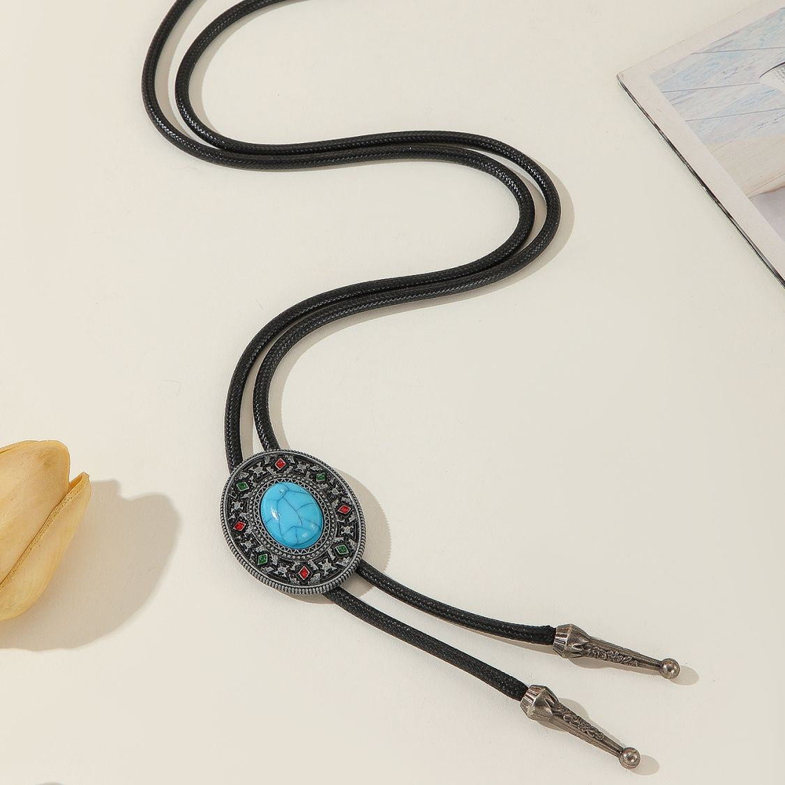 100cm Bolo Tie Necklace Leather Cord Shirt Collar Lanyard Western Tie