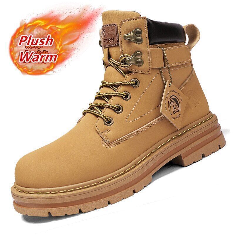Boots Men Leather Snow Boots Man Shoes Outdoor Ankle Boots Men's Sneakers