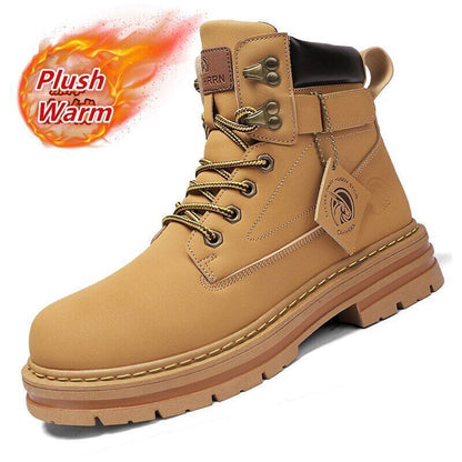 Boots Men Leather Snow Boots Man Shoes Outdoor Ankle Boots Men's Sneakers