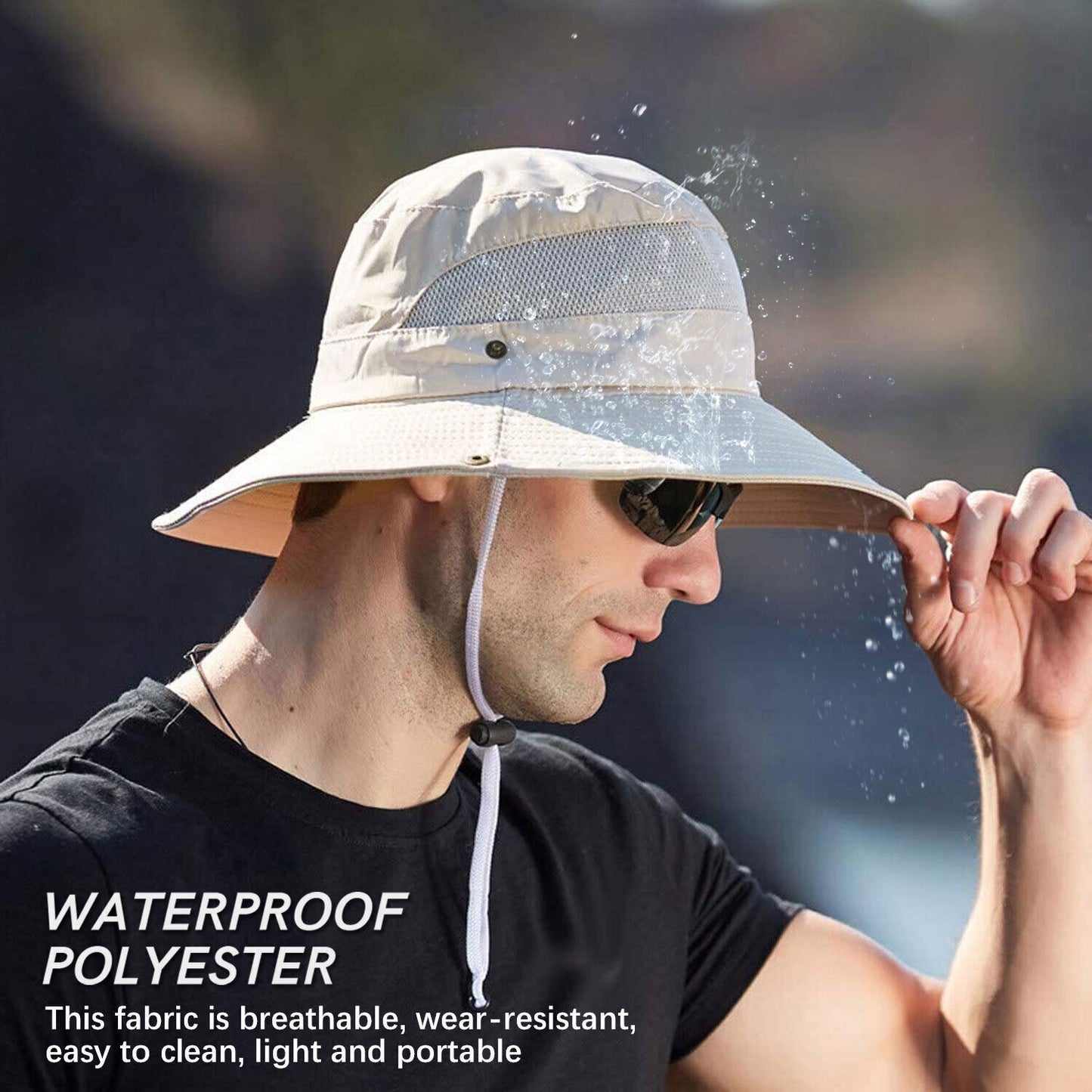 Wide Brim Sun Hat Breathable Bucket Cap Summer Fishing UV Protection Men Women