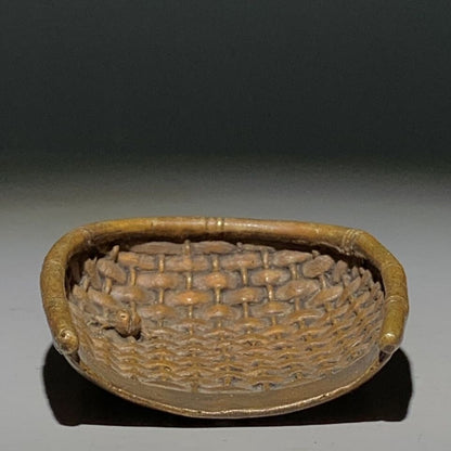 Art chinese collection copper Good harvest dustpan Figure statue gift