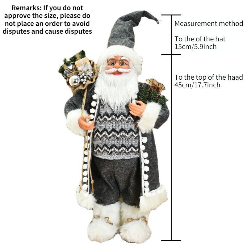 Christmas Ornaments 30-45cm Large Santa Claus Dolls Standing Figurine Home Decor
