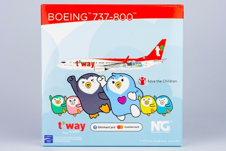 1:400 NG Model TwayAir BOEING 737-800 Passenger Airplane Diecast Aircraft Model