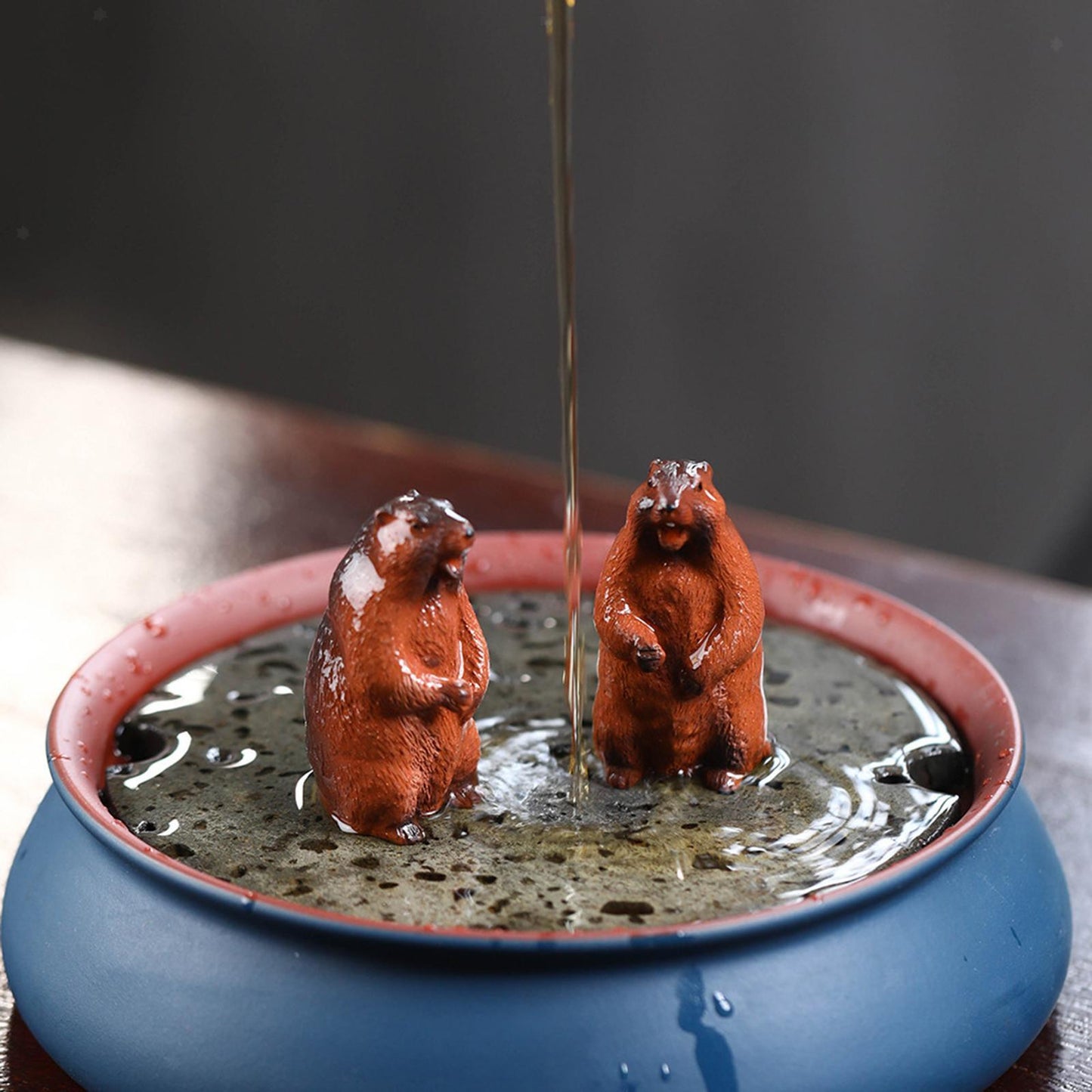 Small Prairie Dog Tea Pet Collectible Mini Tea Pet for Bookshelf Yoga Office