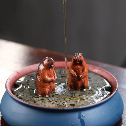 Small Prairie Dog Tea Pet Collectible Mini Tea Pet for Bookshelf Yoga Office