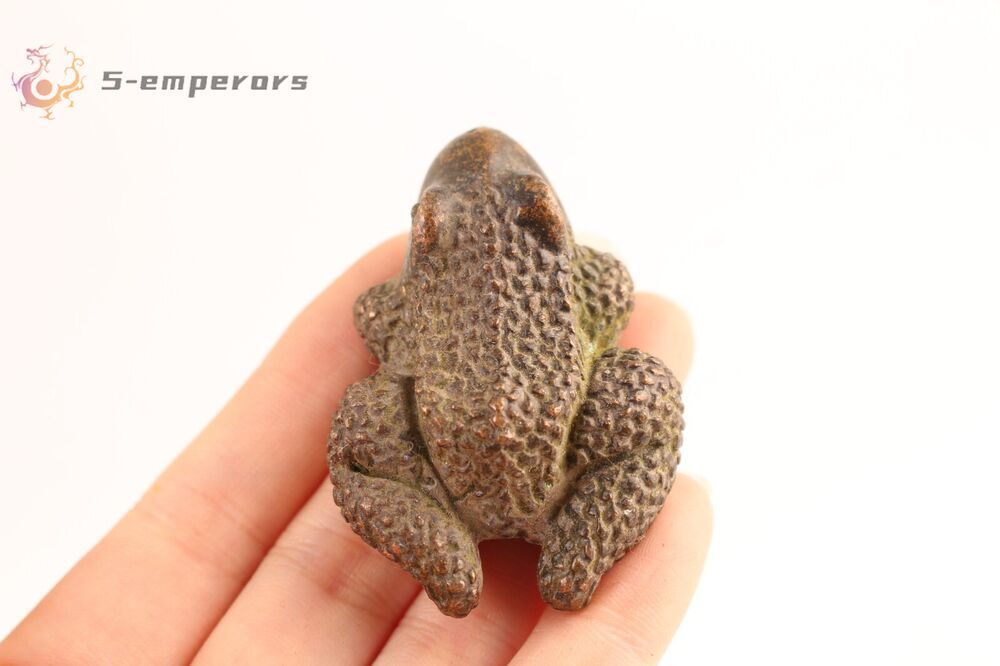 Chinese old bronze hand casting jinchan frog statue collect figure tea pet Art