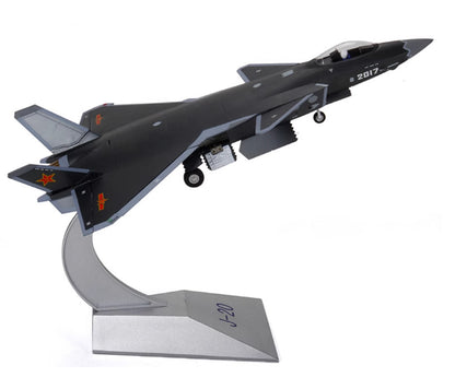 1:48 45CM J-20 2017 Stealth Fighter Jet Airplane Diecast Military Aircraft Model