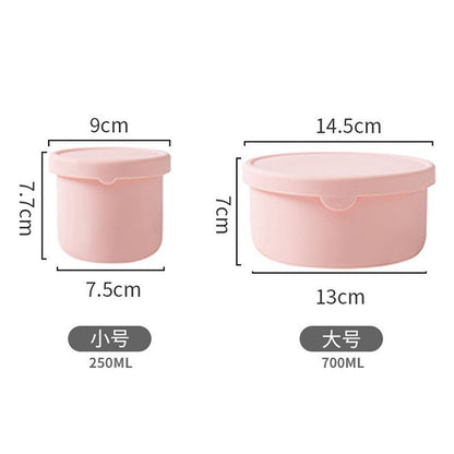 Food Storage Container Silicone Reusable W/ Airtight Lid Snack Lunch Bento Boxes