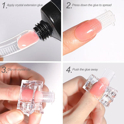 5PCS Nail Tips Clip Quick Building Poly Builder Gel DIY Extension Clamp Clips