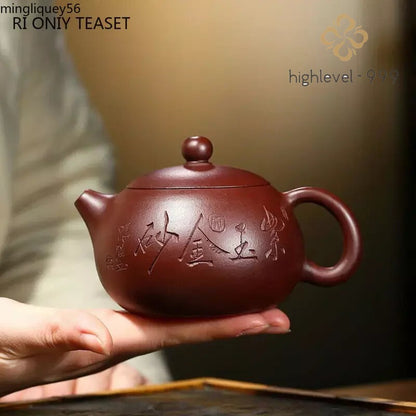 Authentic Yixing Purple Clay Teapots Famous Handmade Xishi Tea Pot Raw Ore