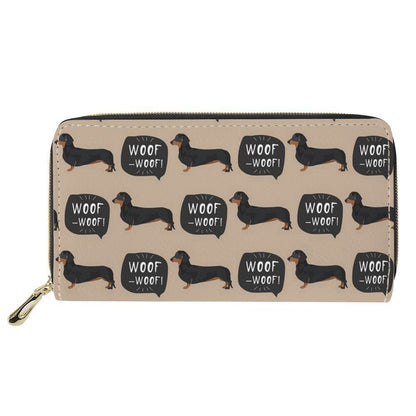 Wallet Dog Printed Synthetic Card Holder Bag Zipper Money Handbag Coin Organizer