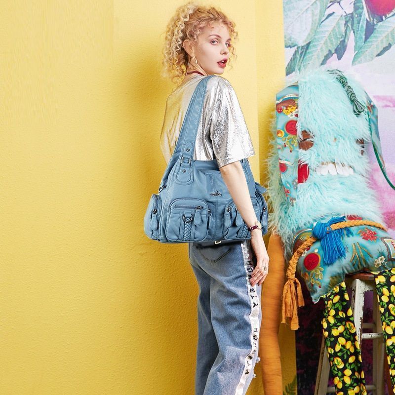 Shoulder Bag Crossbody Multifunctional Handbag Waterproof Purse Traveling Pack