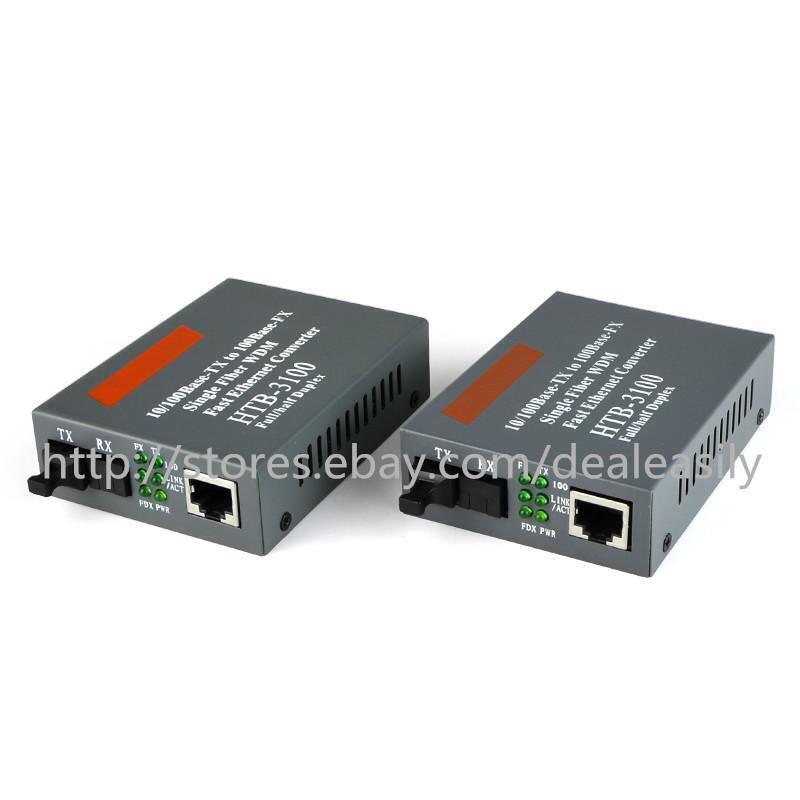 1Pair HTB-3100 A/B Optical Fiber Ethernet Media Fiber Converter SC 10/100M