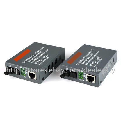 1Pair HTB-3100 A/B Optical Fiber Ethernet Media Fiber Converter SC 10/100M